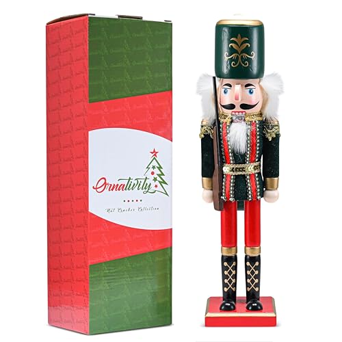 Red and Black Wooden Nutcracker Soldier S32305