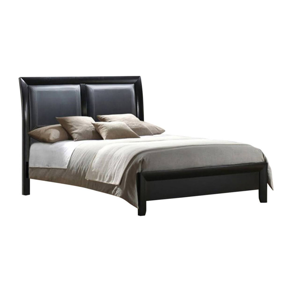 Black Wooden Eastern King Bed O847