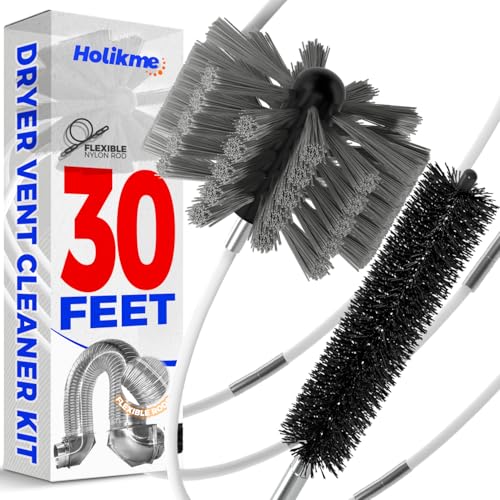 30 Feet Dryer Vent Cleaner Kit Flexible Lint Brush H79088