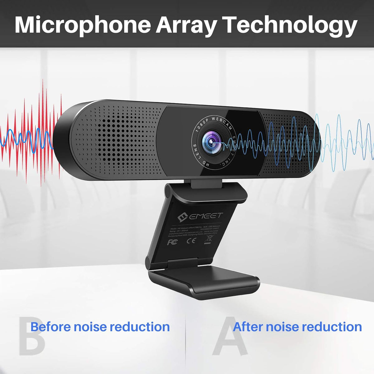 1080P Webcam with Microphone and Speakers E353707