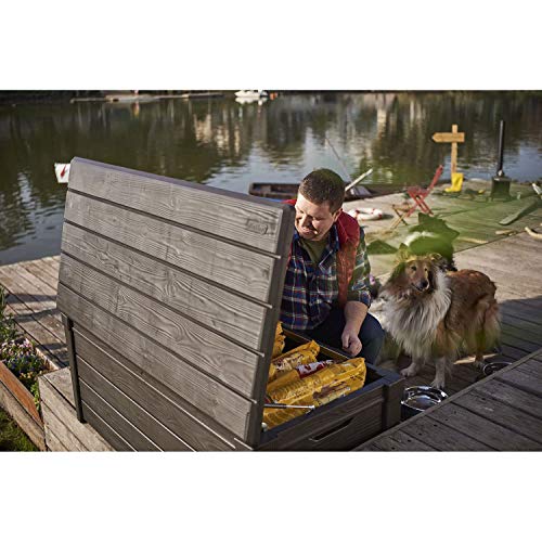 Brown 120 Gal Lockable Waterproof Plastic Deck Box C923