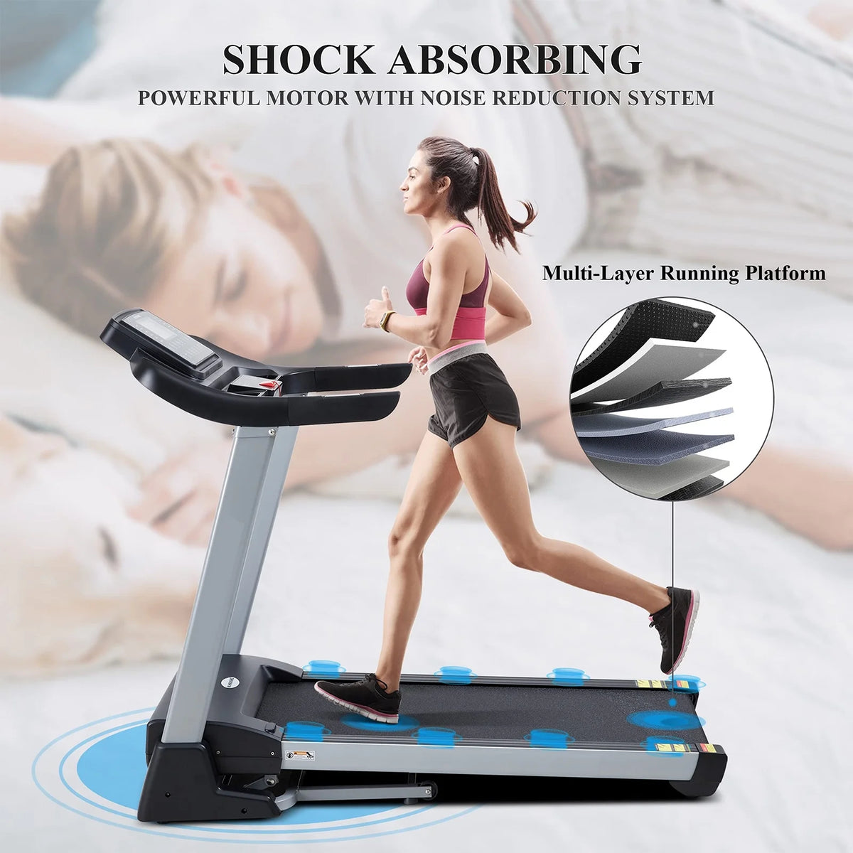 Folding Treadmill with 15% Electric Incline F41678