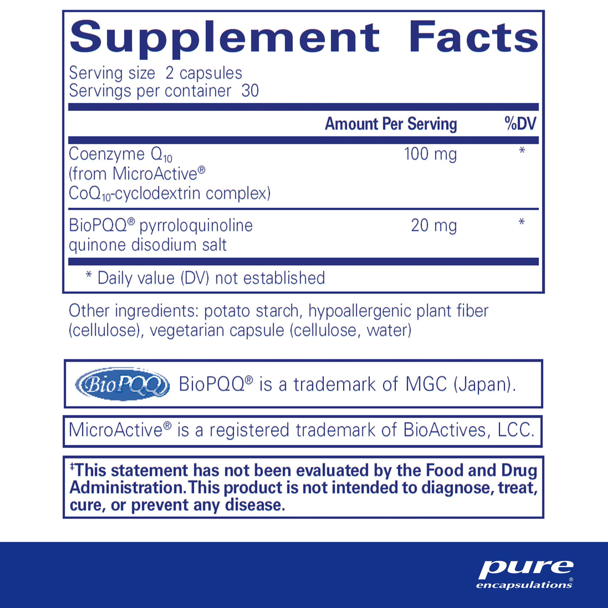 60 Capsules CoQ10 with PQQ Supplement O512148