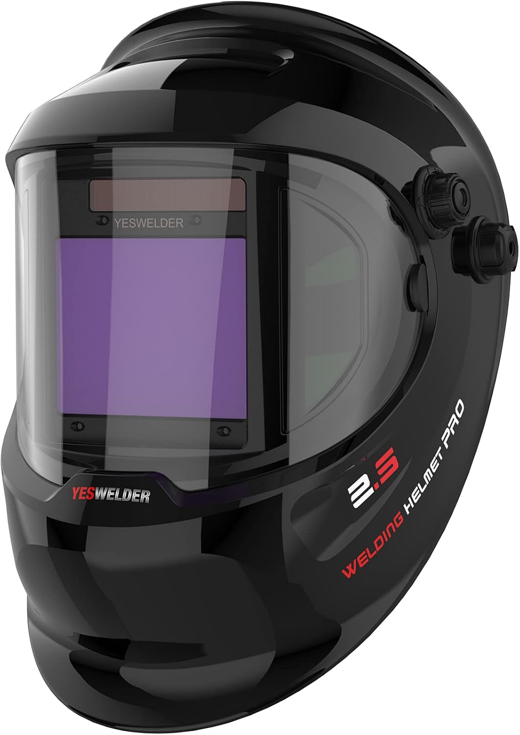 Large Viewing True Color Solar Powered Auto Darkening Welding Helmet with Side View, 4 Arc Sensor Wide Shade 4/5-9/9-13 Welder Mask S474858