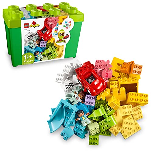 Brick Box Starter Set with Storage Box, Bricks, Figures, Dog, and Car A360