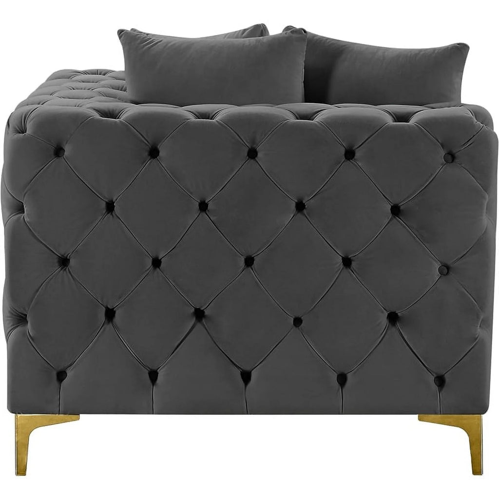 Grey Velvet Corner Chair P8308