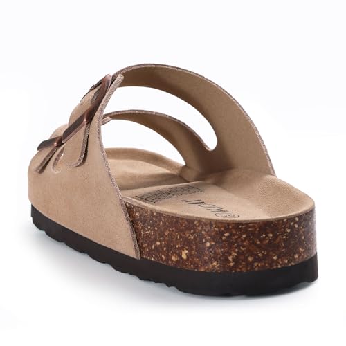 Women's Suede Adjustable Slide Sandals O382831
