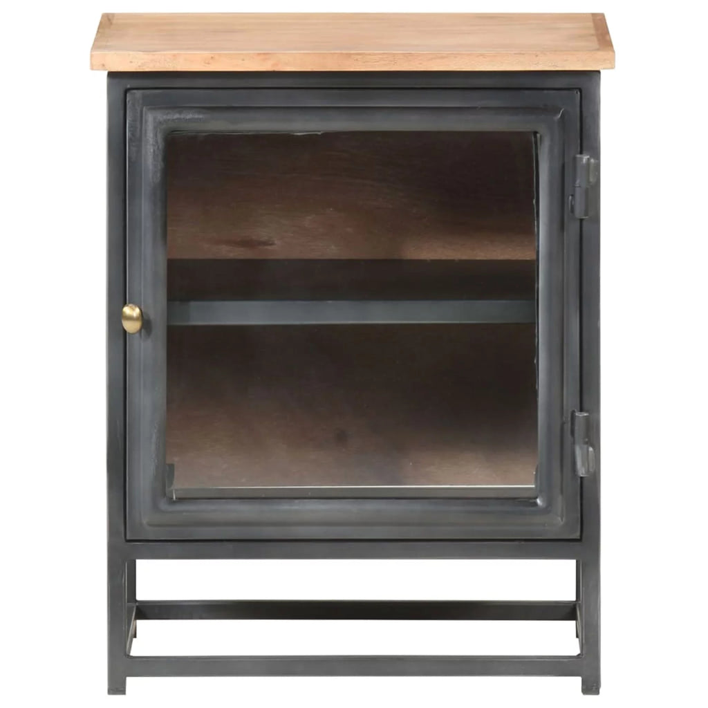 Gray Solid Acacia Wood Bedside Cabinet X493280