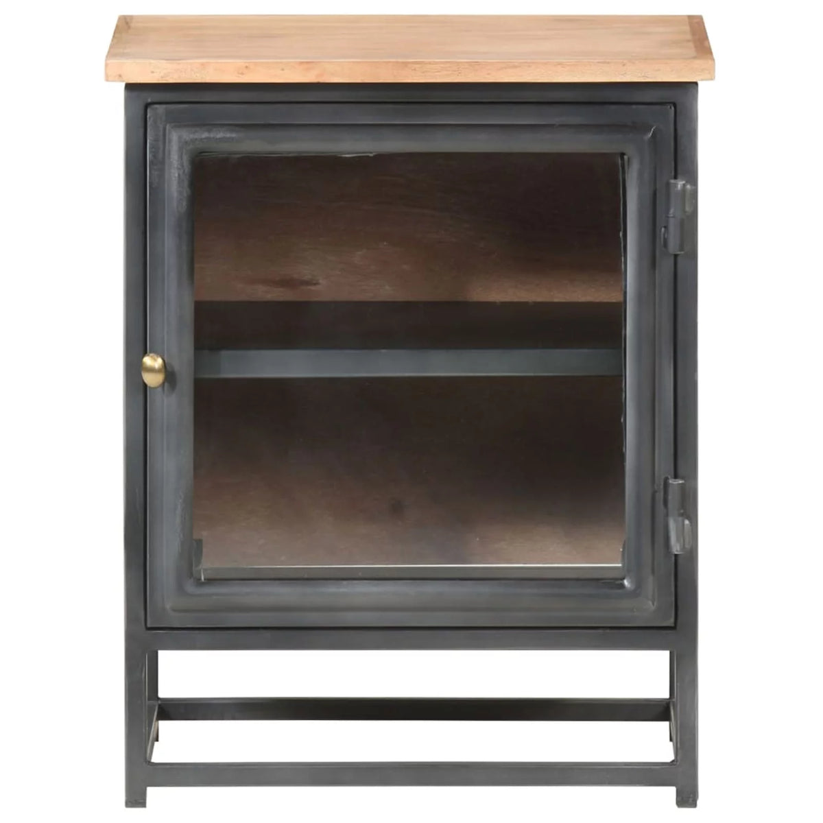 Gray Solid Acacia Wood Bedside Cabinet X493280
