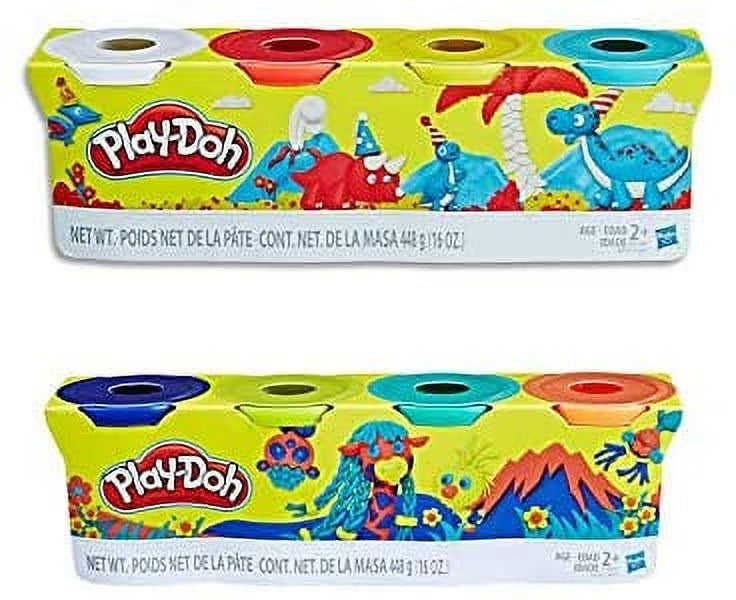 Play Doh Compound Bundle Classic Colors 4 Pack + Wild Colors 4 Pack R466278