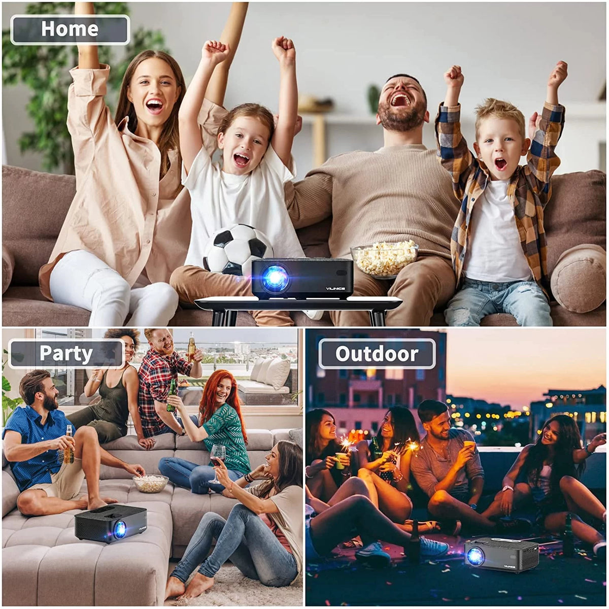 Mini WiFi Projector HD 1080P 240 LCD Display with Bluetooth S57760