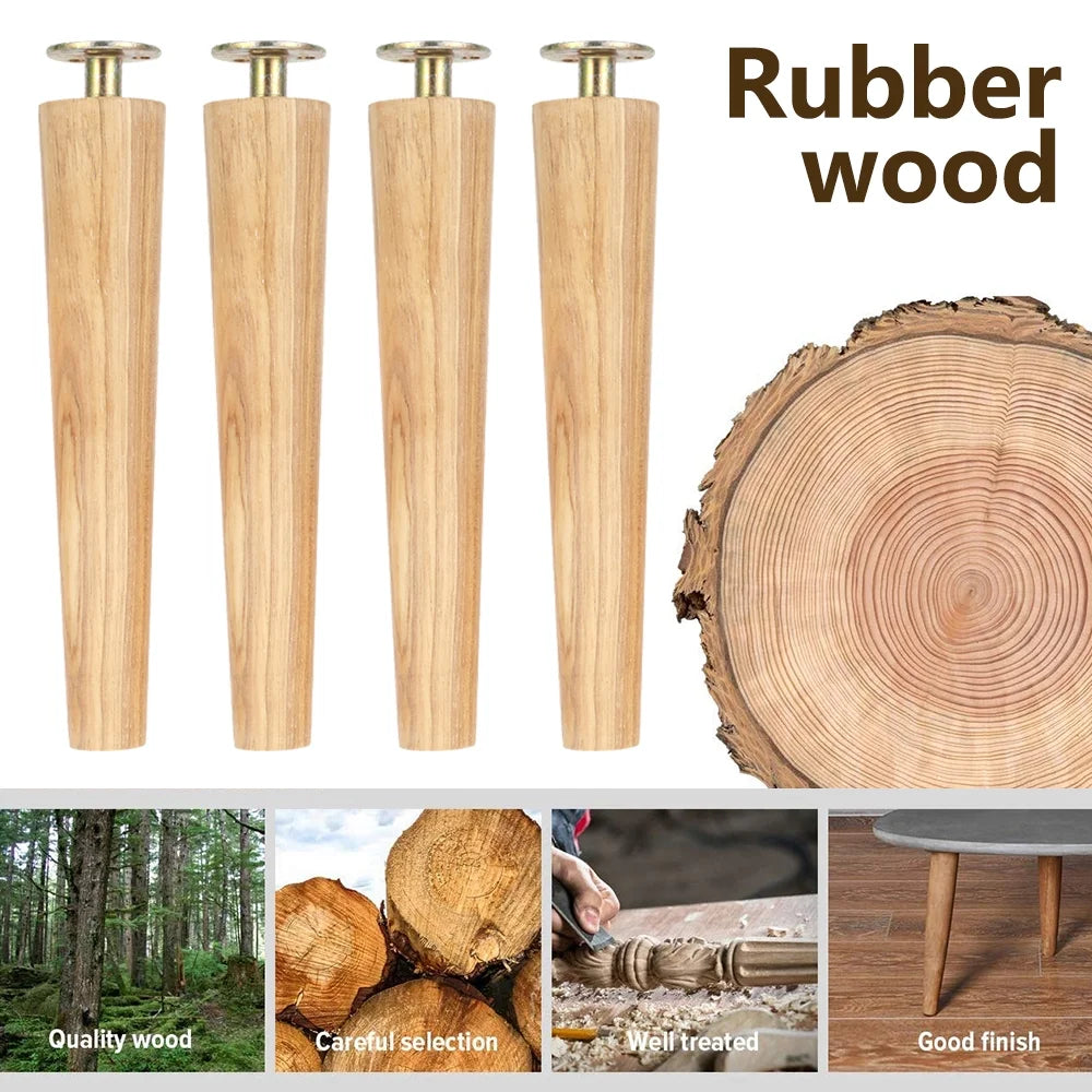 Wood Tapered Furniture Legs Set of 4 L799