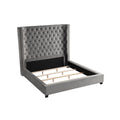 Velvet Upholstered King Platform Bed D28769
