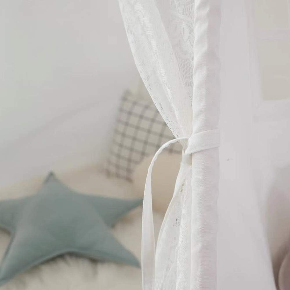 White Lace Cotton Canvas Kids Tent L928
