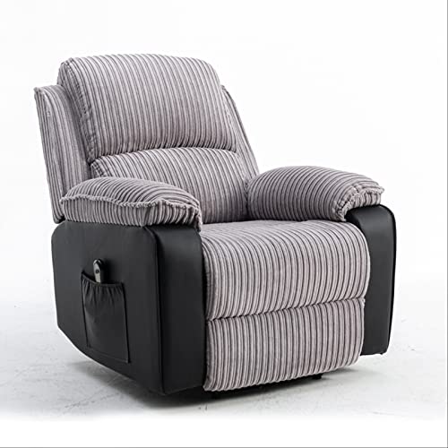 Brown Power Recliner Chair with Remote Control and Side Pockets D673