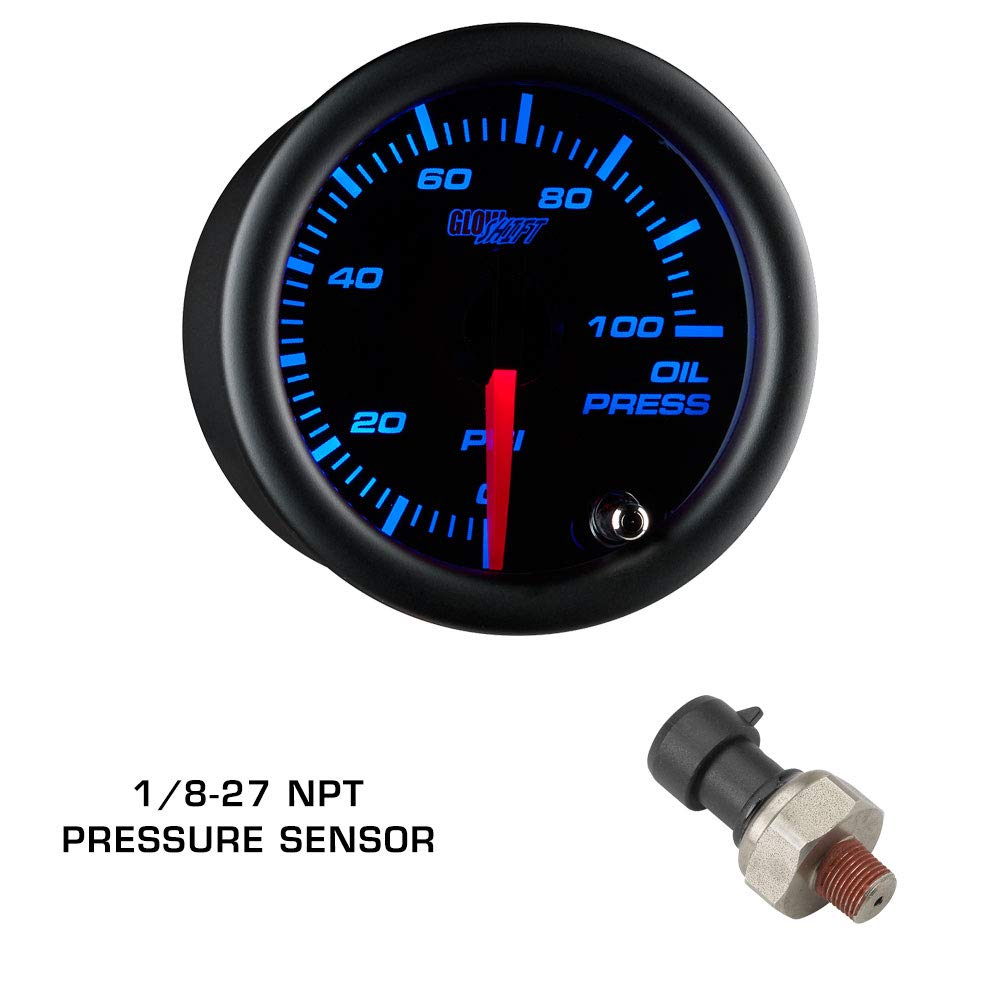 Tinted 7 Color Boost Vacuum Oil Pressure Fuel Pressure Gauges W326348