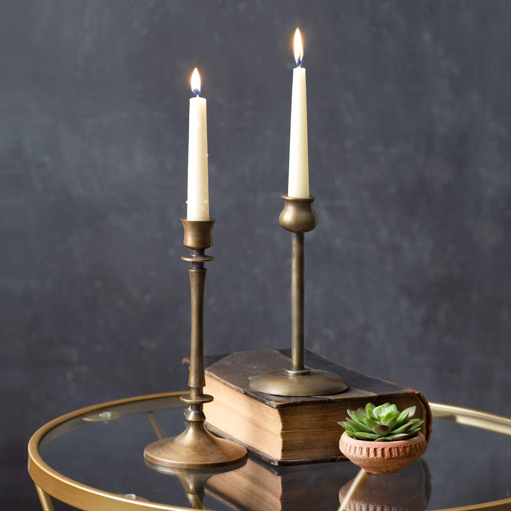 Set of 2 Brass Taper Candle Holders Y539