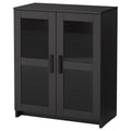 Black Glass Cabinet with Doors O76212