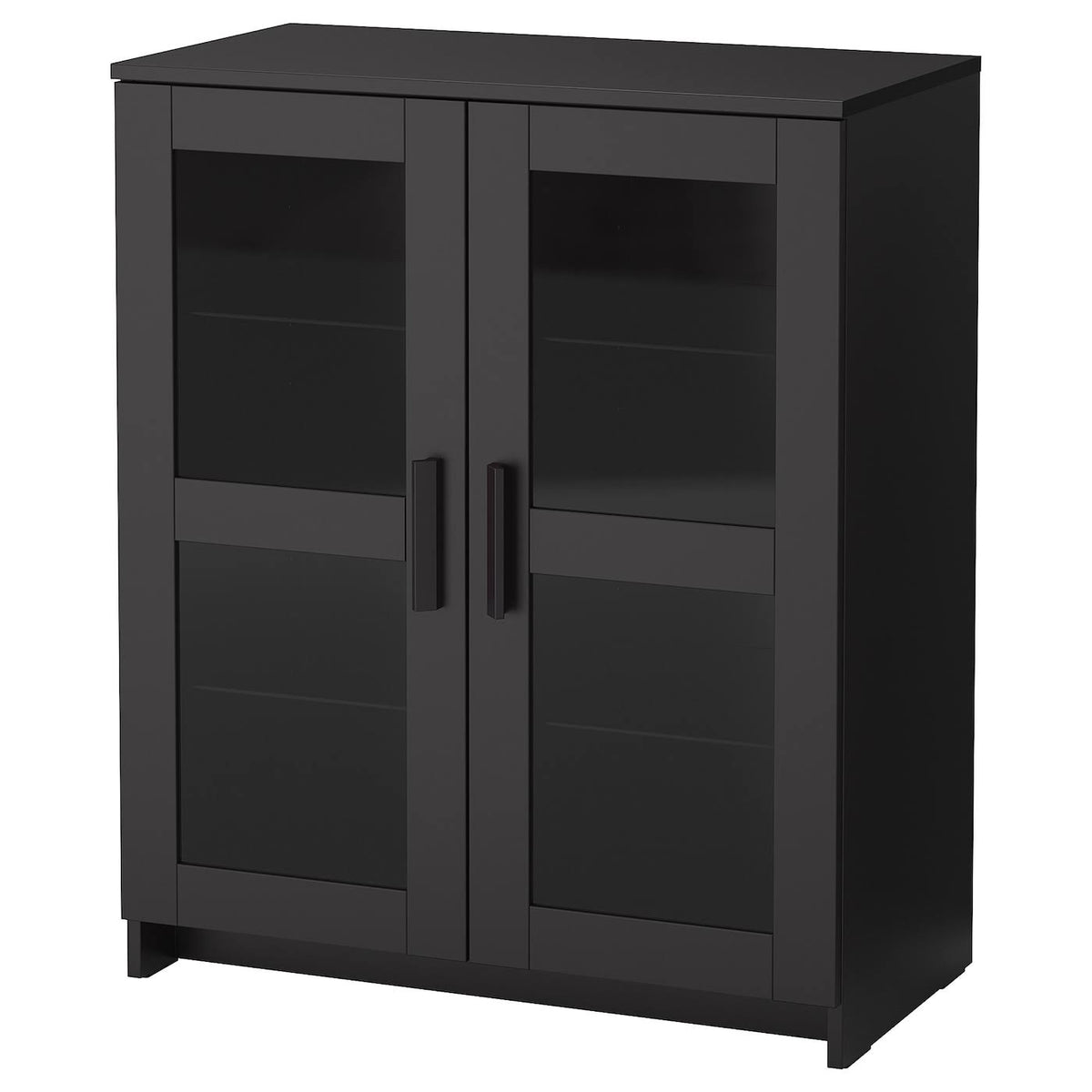 Black Glass Cabinet with Doors O76212