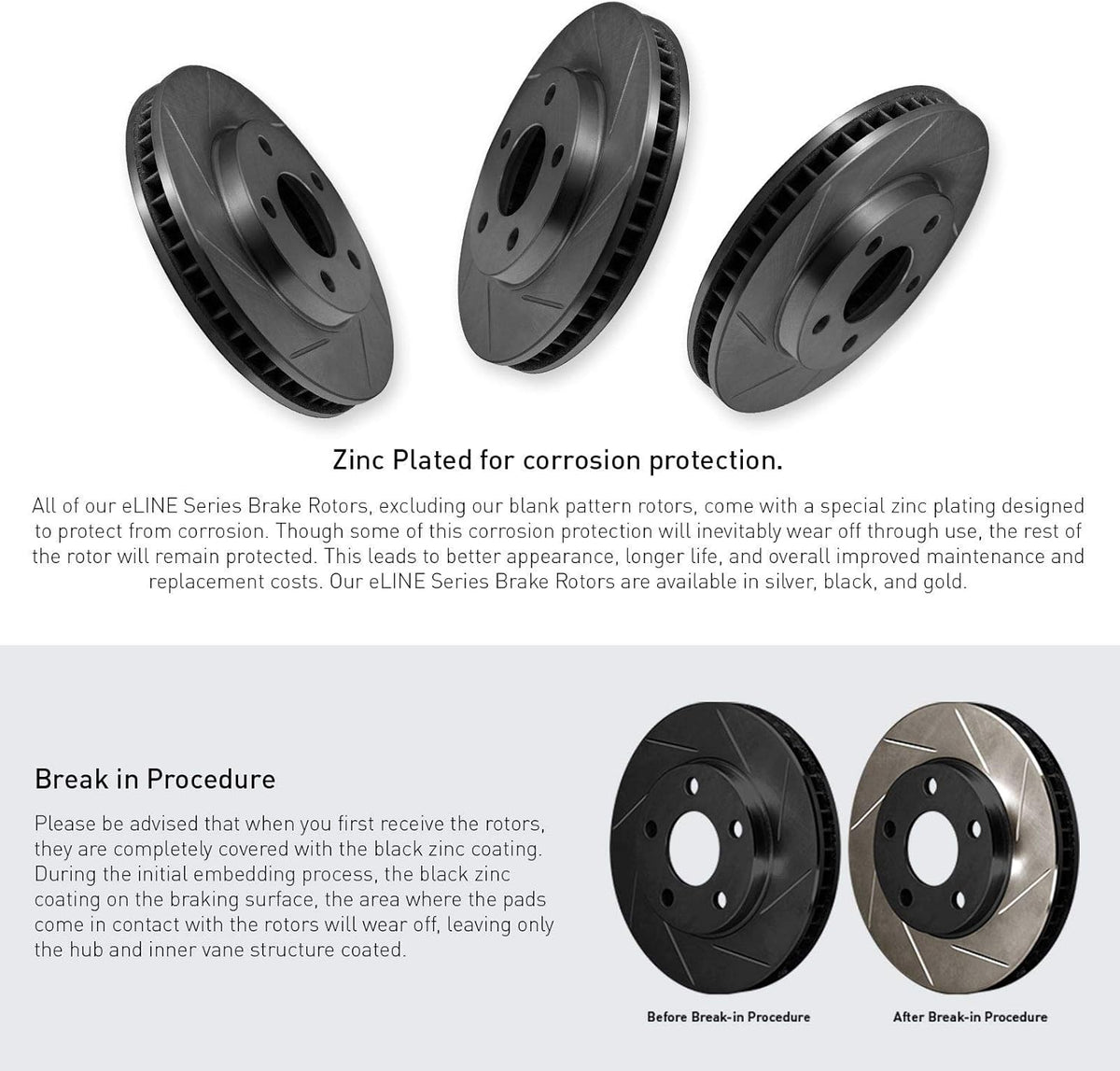 Black Slotted Brake Rotors Kit with Semi-Met Pads D670