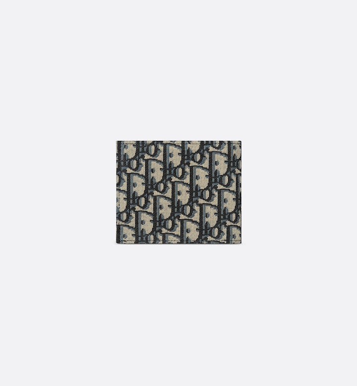 Compact Wallet Beige and Black Oblique Jacquard Q512472