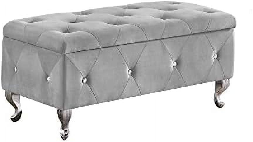 Velvet Flip Top Bench with Safety Hinge G62971