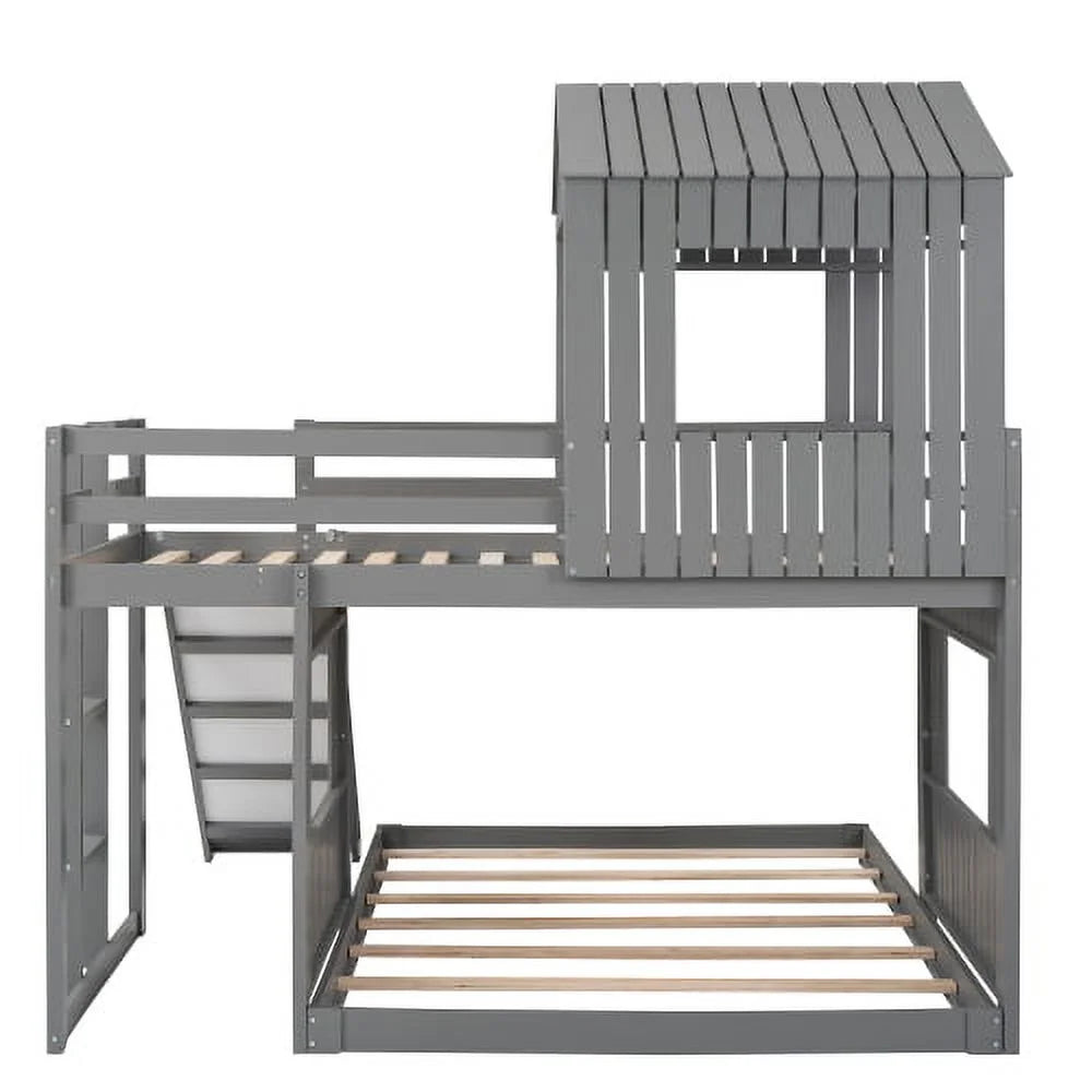 Pine Wood Twin-over-full Bunk Bed F1588