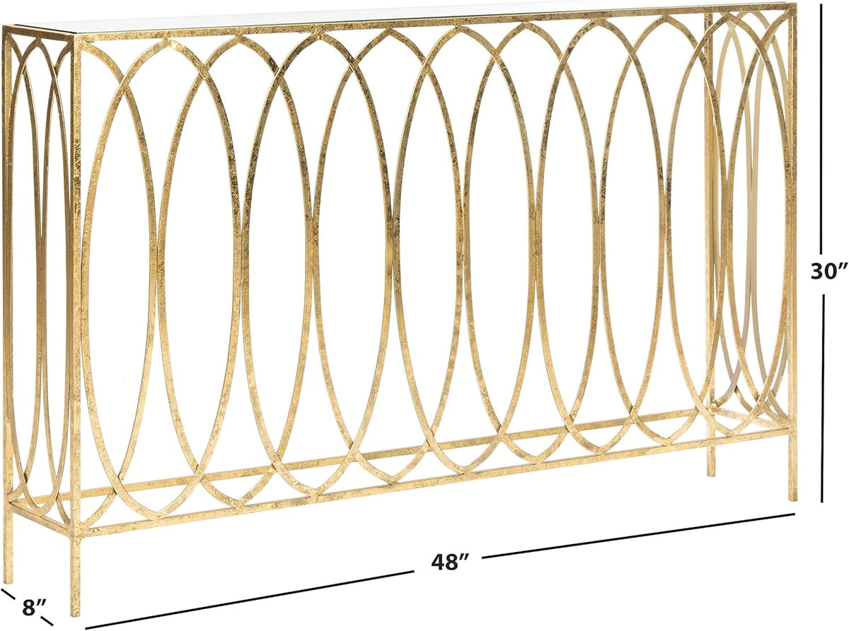 Gold Foil and Glass Console Table J138