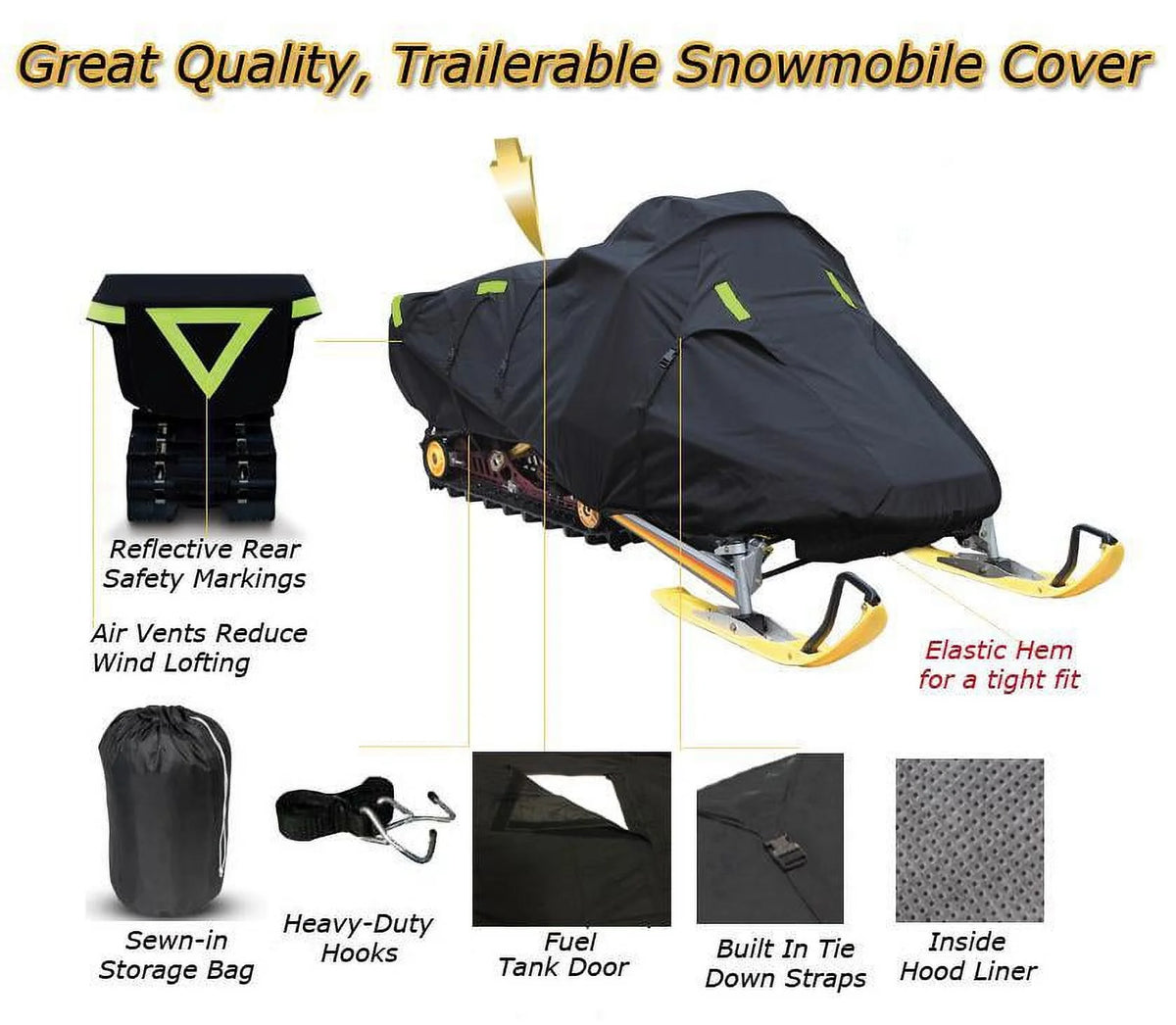 Trailerable 600 Denier Snowmobile Cover T24217