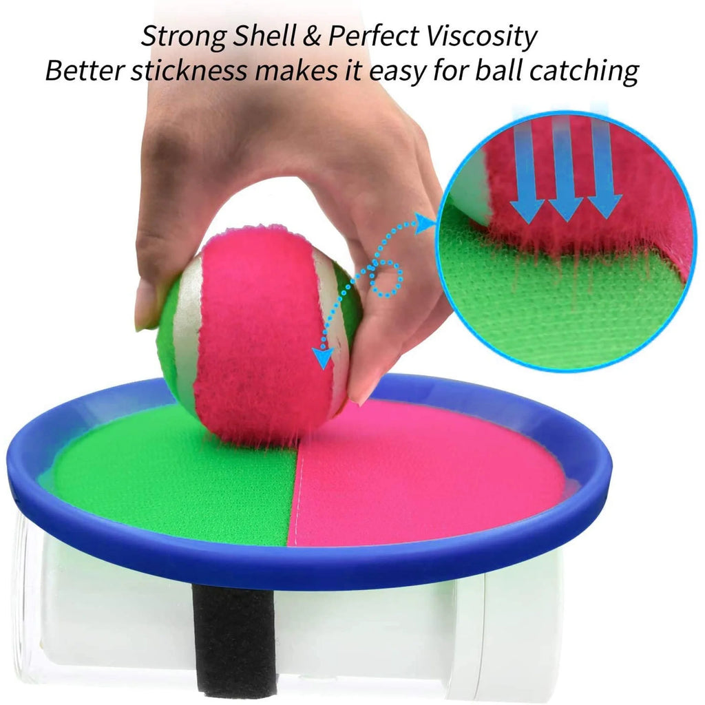 Blue Self-Stick Paddle Ball Catch Set Z3396