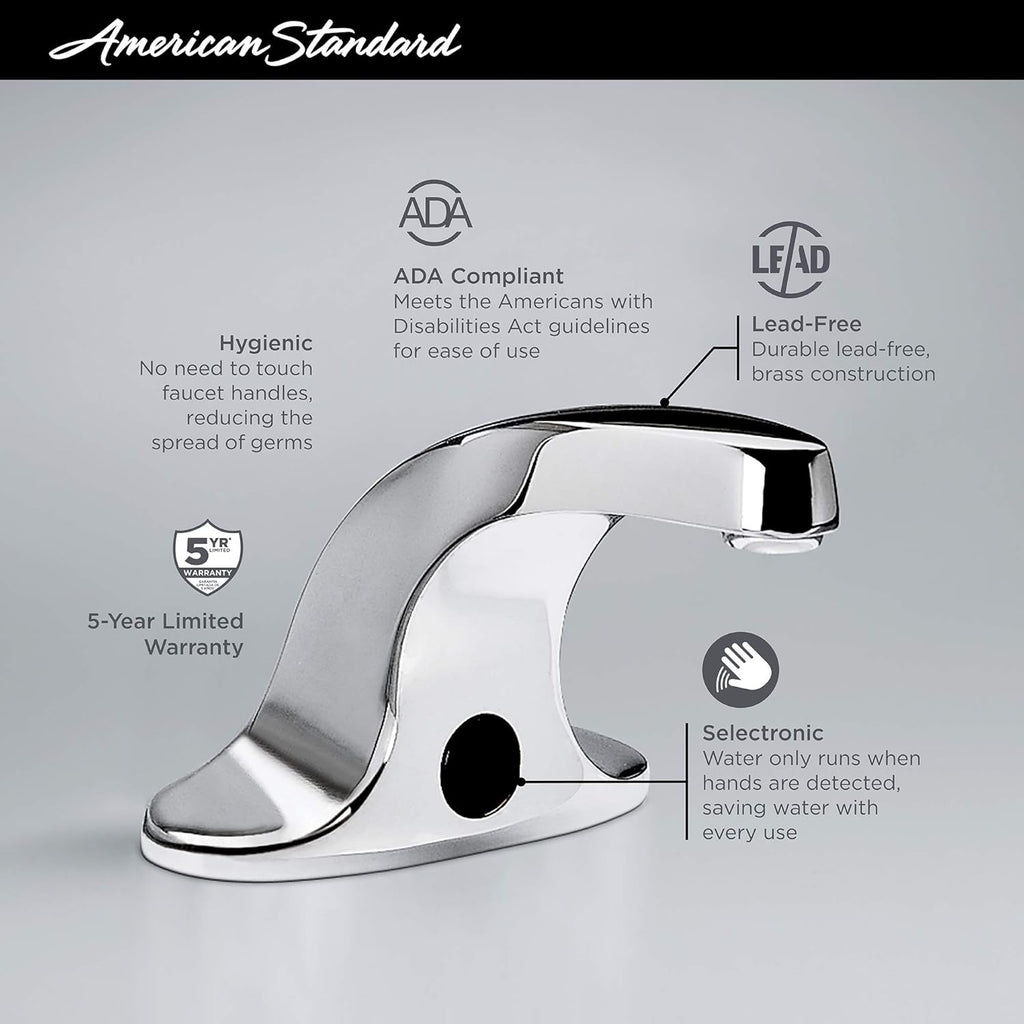 Polished Chrome Battery Powered Faucet D1464