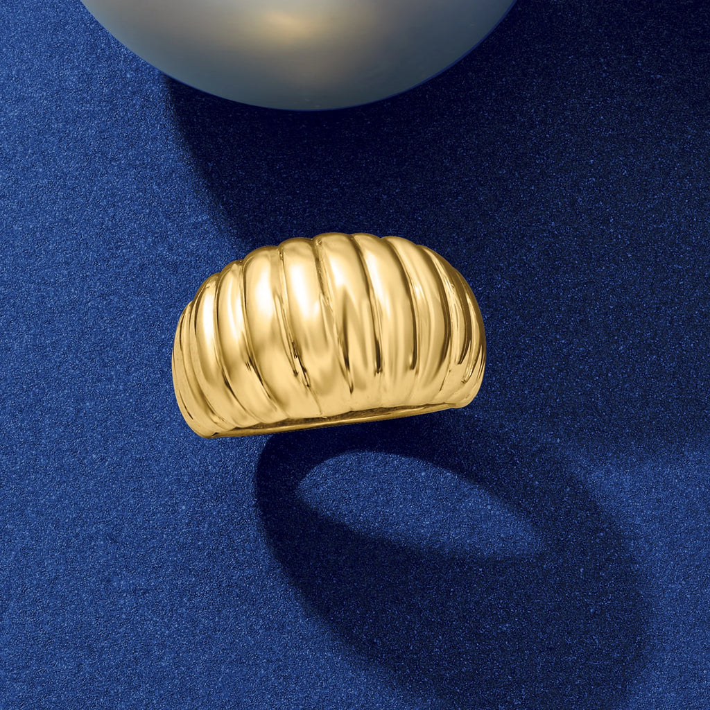 18kt Yellow Gold Electroform Dome Ring Y8448