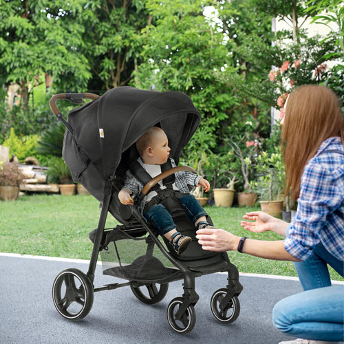 1-Click-Foldable Lightweight Black Stroller N2827