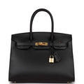 Black Leather Handbag P419