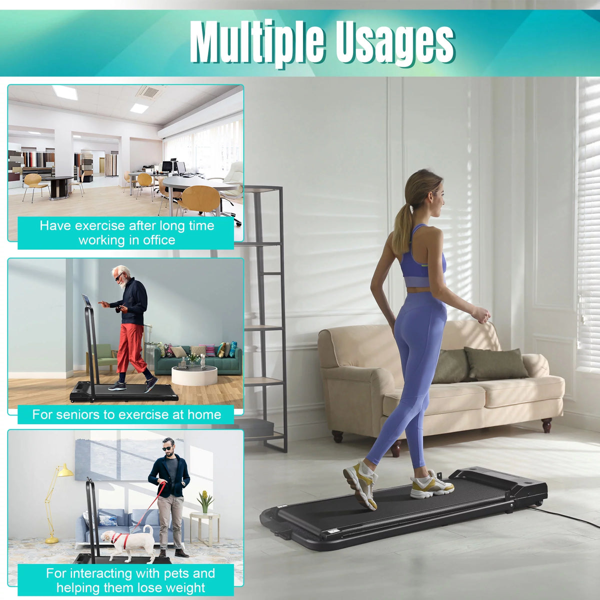 Foldable 2 in 1 Treadmill 1.5 HP R98450