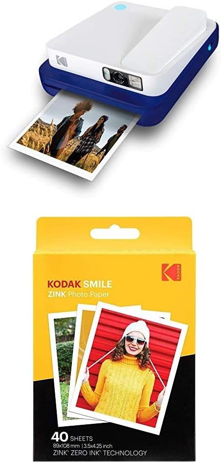 Digital Instant Camera for 3.5 x 4.25 Zink Photo Paper, 16MP (Blue) U226