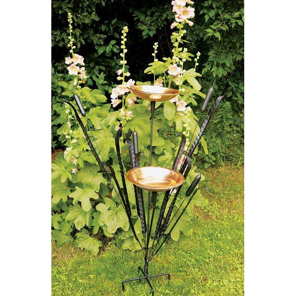 Double Cattail Birdbath G894
