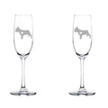 Set of 2 Glass Champagne Flutes 8 oz Stemmed X912