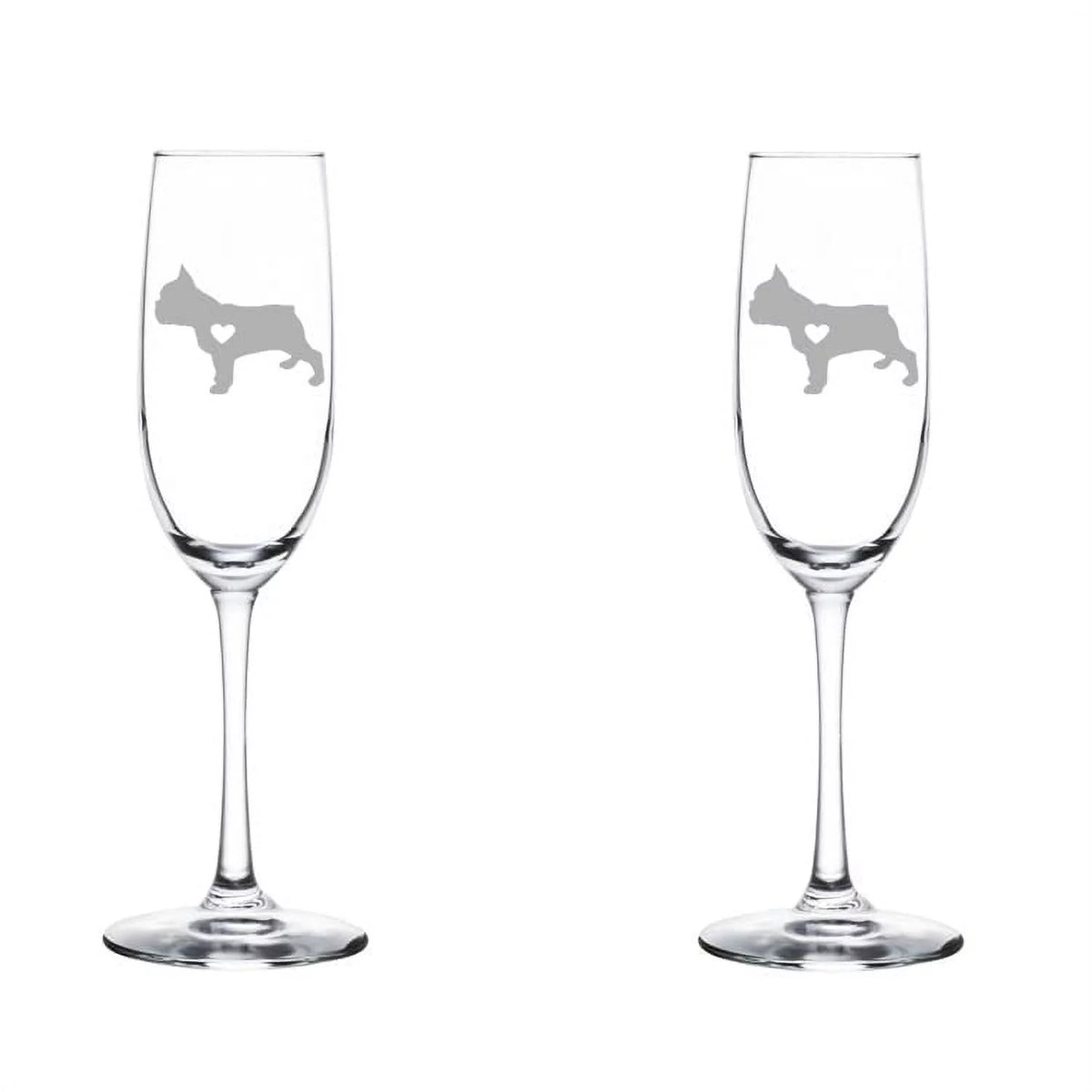 Set of 2 Glass Champagne Flutes 8 oz Stemmed X912