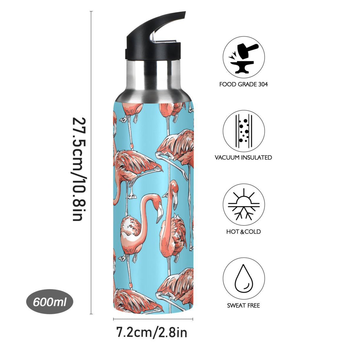 Insulated Stainless Steel Water Bottle with Straw Lid, 20 oz L150733