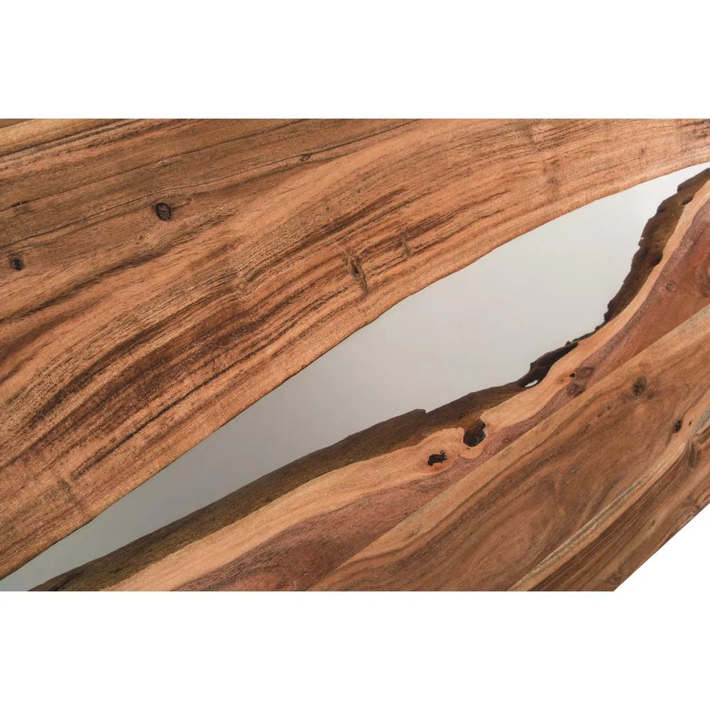 36" Acacia Wood and Acrylic Coffee Table Q5427