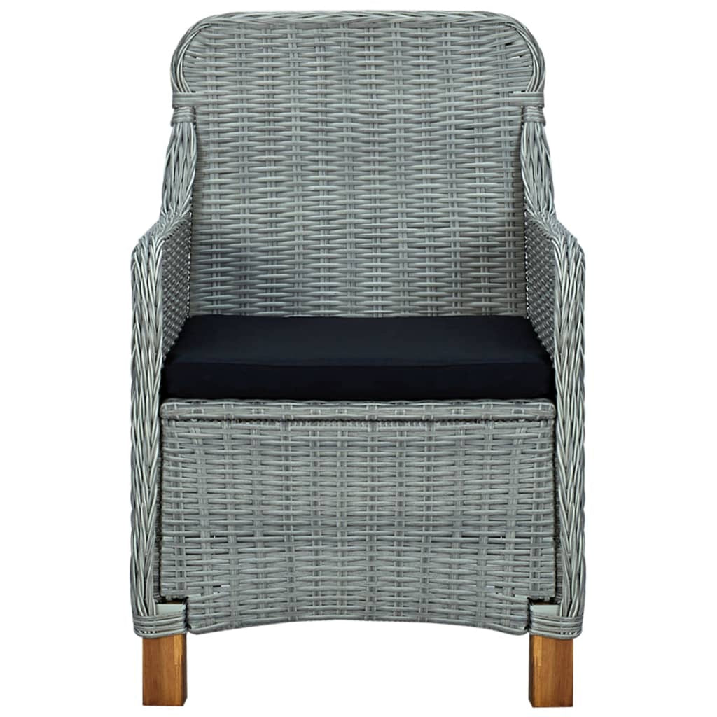 Light Gray Poly Rattan Garden Chairs with Cushions 2 pcs J948