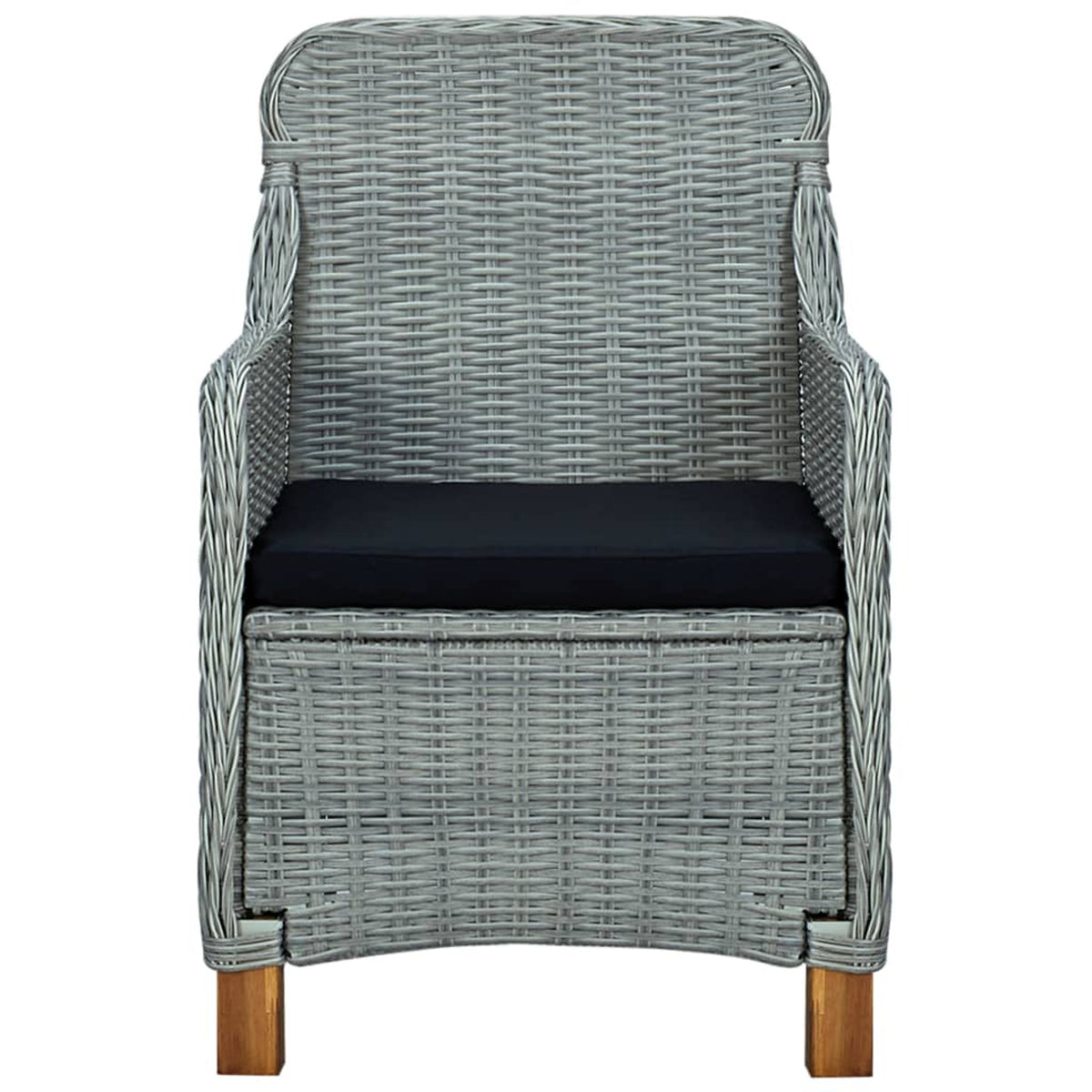 Light Gray Poly Rattan Garden Chairs with Cushions 2 pcs J948