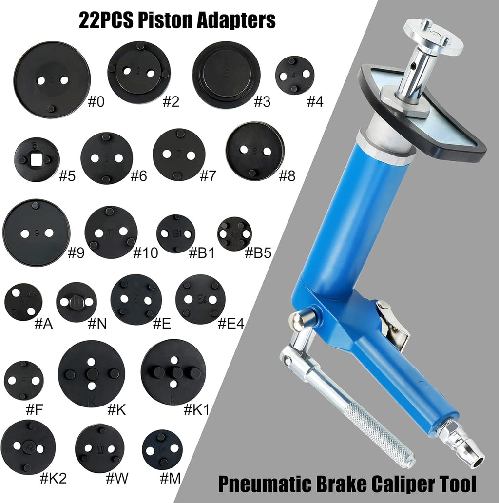 Pneumatic Brake Caliper Piston Wind Back Compression Spreading Tool 23PCS Kit Air Tool Set X375