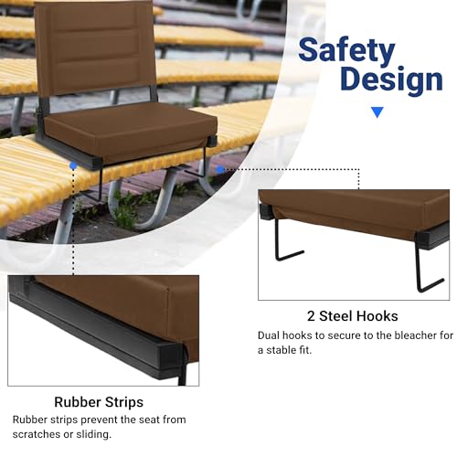 Portable Bleacher Seats with Back Support and Padded Cushion M448