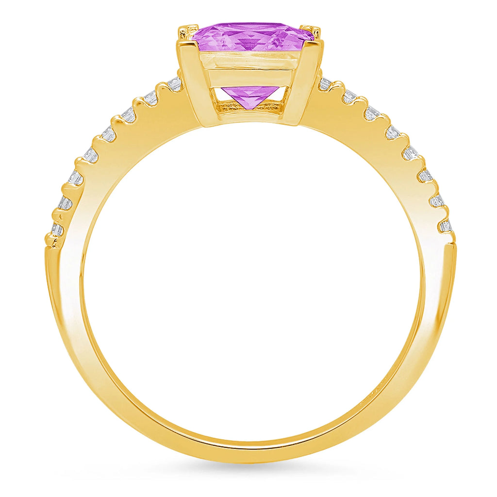 18k yellow gold simulated alexandrite ring size 3.75 L31642