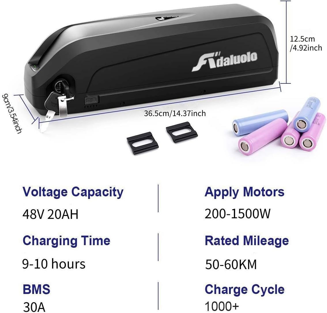 48V 20AH Lithium ion Electric Bike Battery Pack with Charger A536