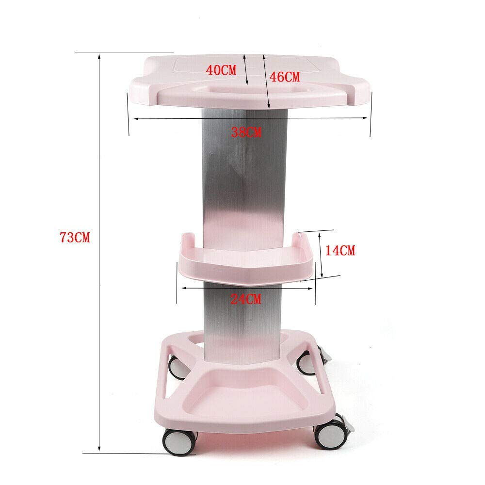 Pink Metal + ABS Rolling Trolley Cart C93476