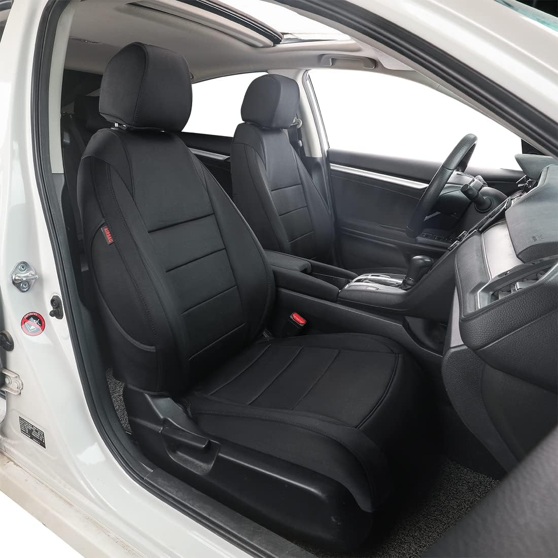 Red Leatherette Car Seat Covers for Honda Civic Sedan C6631