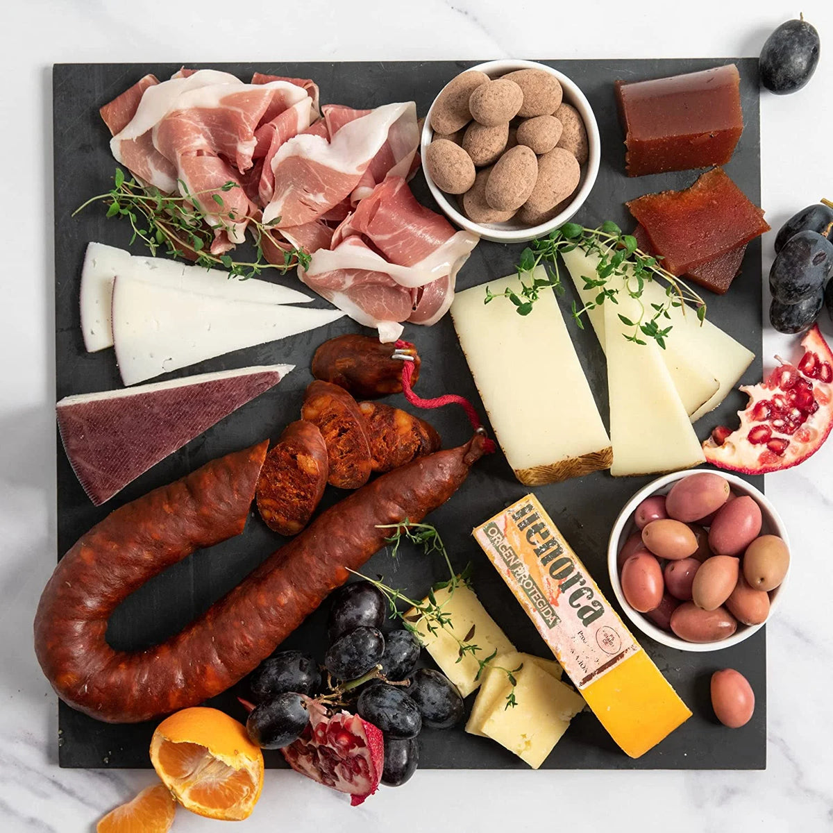 Gift Box of Spanish Cheeses Meats Delicacies and Sweets W6996
